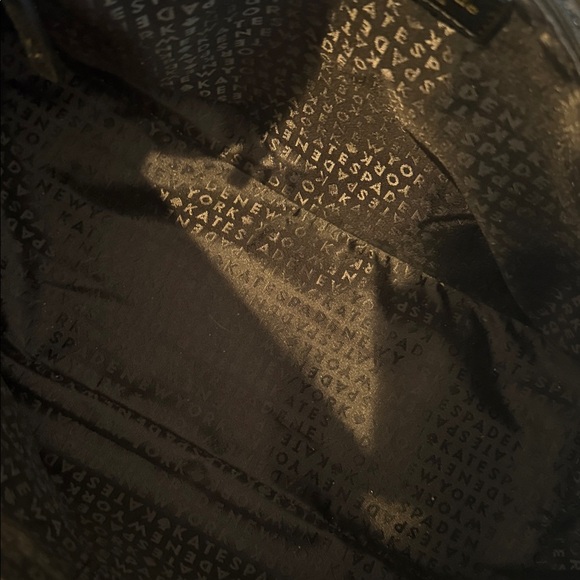 Kate Spade Black Handbag with Cream Bow Tan Designer tote purse bag classy - Picture 6 of 11